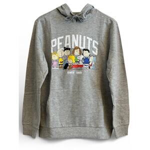 Peanuts Graphic Hoodie Gray Snoopy Gang Sweatshirt‎ Medium NWOT